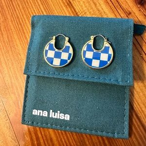 Ana Luisa Hana Blue Checker Earrings
